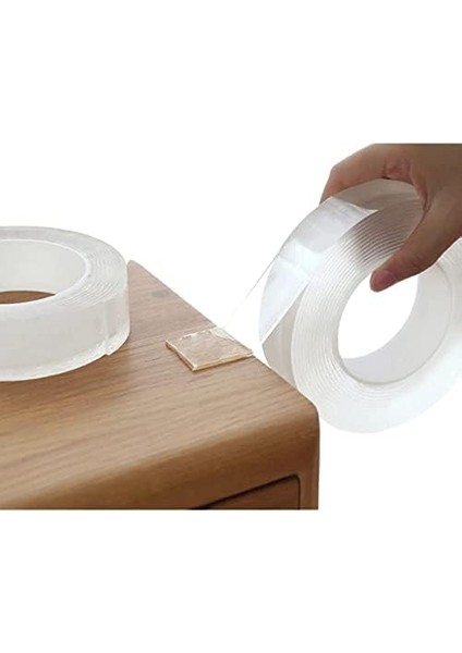 Şeffaf Çift Taraflı Nano Bant Kuvvetli Silikon Jel Yapıştırıcı 3 metre fırsatları