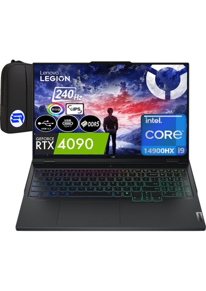 Legion Pro 7 Intel Core I9-14900HX 64GB Ram 2tb SSD Rtx 4090 16" WIN11 Home Wqxga 83DE002KTREP5 + Elektropasaj Çanta