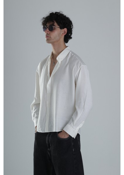 Kırık Beyaz Lyocell Kumaş Gömlek modelleri