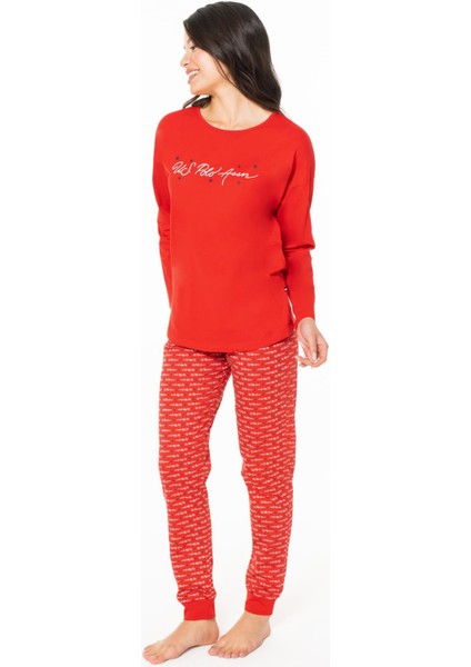 Kadın %100 Pamuklu Uzunkol Dar Paça Mevsimlik Ev Giyim Pijama Takım fiyatları