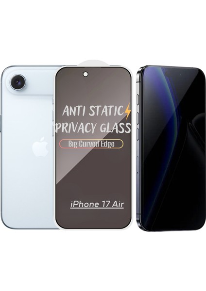iPhone 17 Air Anti-Static 3D Prıvacy Hayalet Toz Tutmayan Kırılmaz Ekran Koruyucu