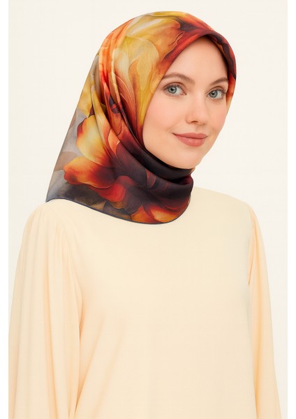 Tivil İpek Eşarp 9244 - 05 Kahverengi Karışık Desen fiyatları