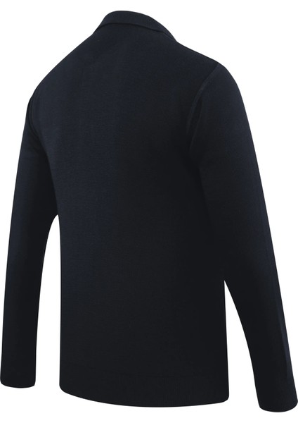 Erkek Büyük Beden Polo Yaka Kazak Cepli Kabarmalı Çelik Örgü Klasik Kalıp - 5215FB fırsatları