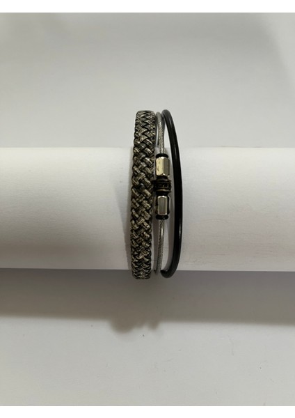 Erkek Bileklik Mıknatıslı Suni Deri Boncuk Taşlı Charm Hasır Örgü Bileklik fiyatları