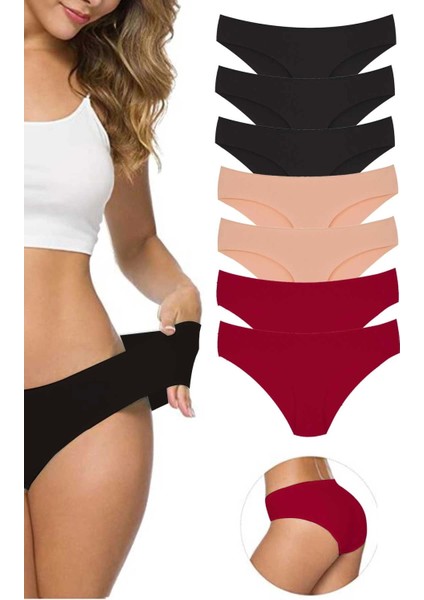 7 Adet Kadın Dikişsiz Lazer Kesim Esnek Iz Yapmayan Külot S9