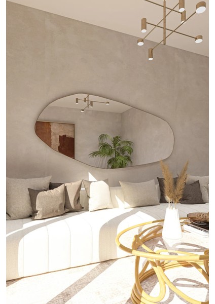 Fawdecor Asimetrik Ahşap Çerçeveli Ayna Ev Dekoru Estetik Duvar Aynası Banyo Tasarımı Özel Tasarım Ayna fırsatları