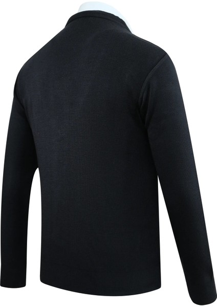 Erkek Büyük Beden Düğmeli Hırka Cepli Düz Renk Çelik Örgü Klasik Kalıp - 5200MB fırsatları