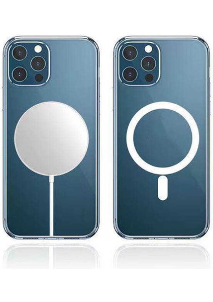 iPhone 11 Pro Max Kılıf Ata Tacsafe Wireless Kapak-Renksiz