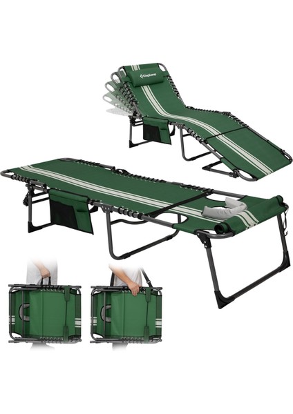Kingcamp Magnolia B10 Hands-Free Premium 7 Kademeli Katlanır Şezlong Green/wht fiyatları