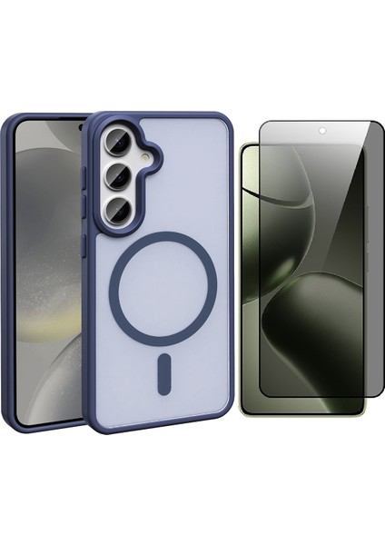 Samsung Galaxy S24 Plus Kılıf Magsafe Şarj Özellikli Mat Arka Yüzey Zore Sio Kapak + Hayalet Ekran Koruyucu