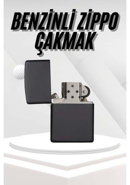 Hediyelik Zarif Zippo Model Siyah Benzinli Çakmak