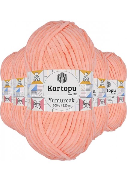 5 Adet Yumurcak Kadife El Örgü Ipi Somon K218