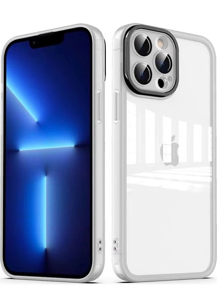 iPhone 13 Pro Max Uyumlu Kamera Korumalı Transparan Ata Post Kapak-Renksiz