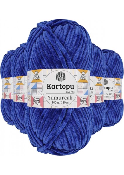 5 Adet Yumurcak Kadife El Örgü Ipi Gece Mavisi K524