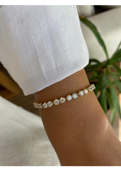 Xuping 14K Vip Yuvarlak Taşlı Çift Su Yolu Gold Bileklik modelleri