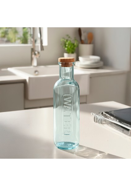 Mantar Kapaklı Renkli Cam Su Şişesi - 1000 ml modelleri