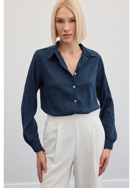 Zebra Desenli Gömlek - Lacivert fiyatları