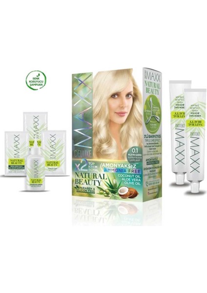 2 Paket Natural Beauty Amonyaksız Saç Boyası 0.1 Platin Sarısı fiyatları