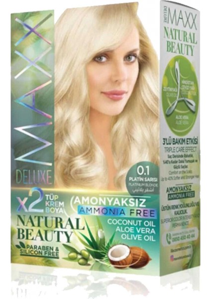 2 Paket Natural Beauty Amonyaksız Saç Boyası 0.1 Platin Sarısı modelleri