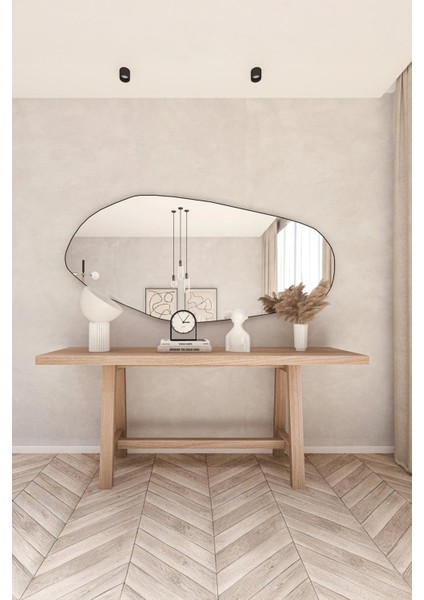 Fawdecor Asimetrik Amsterdam Ahşap Çerçeveli Ayna Ev Dekoru Estetik Duvar Aynası Banyo Tasarımı Özel Tasarım Ayna indirimleri