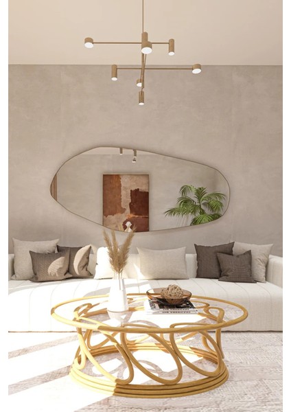 Fawdecor Asimetrik Amsterdam Ahşap Çerçeveli Ayna Ev Dekoru Estetik Duvar Aynası Banyo Tasarımı Özel Tasarım Ayna