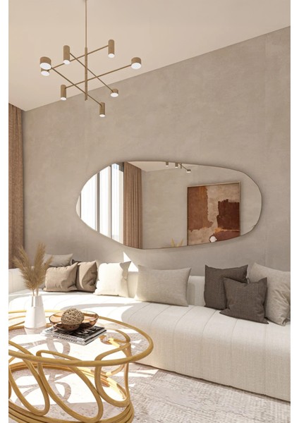 Fawdecor Asimetrik Amsterdam Ahşap Çerçeveli Ayna Ev Dekoru Estetik Duvar Aynası Banyo Tasarımı Özel Tasarım Ayna