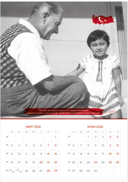 2026 Atatürk Duvar Denizci Gemici Takvimi 33 x 48 cm modelleri