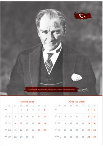 2026 Atatürk Duvar Denizci Gemici Takvimi 33 x 48 cm indirimleri