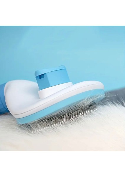 Otomatik Temizlenen Tuşlu Basmalı Telli Kedi Köpek Için Tüy Toplama Tarama Bakım Fırçası Pet Brush