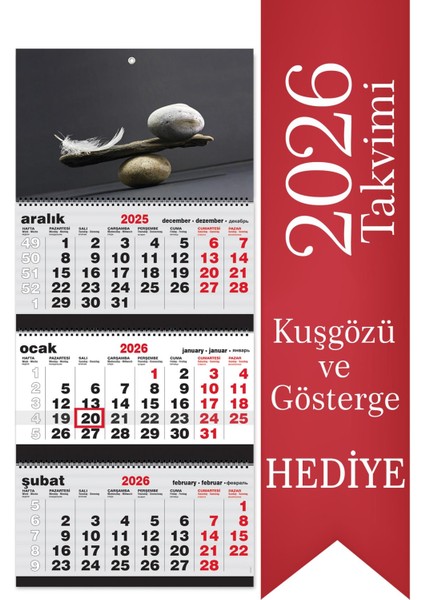 2026 Jumbo Boy Gemici Denizci Duvar Takvimi 39 x 87 cm