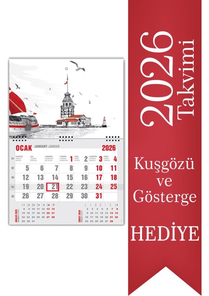 2026 Ekonomik Gemici Denizci Duvar Takvimi 33 x 47,5 cm