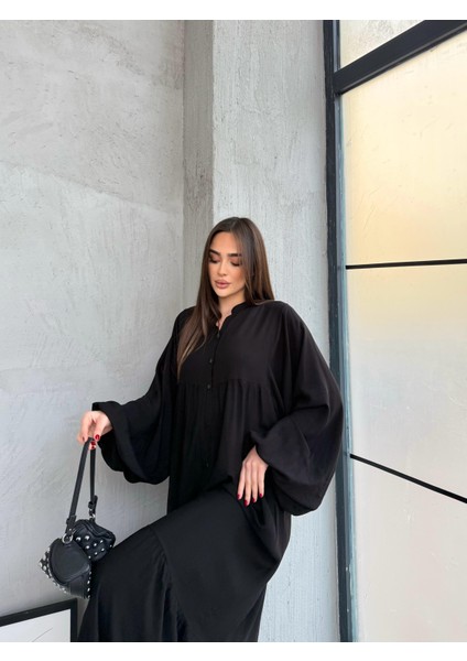 Siyah Önü Kısa Patlı Elbise modelleri