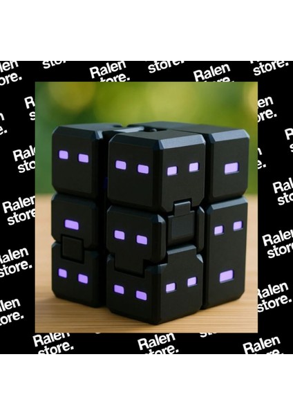 Minecraft Mini Enderman Sonsuz Küp Stres Oyuncağı Fidget | 8X4CM | Siyah ( Yüksek Kalite 3D Baskı Pla )