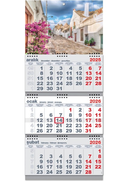 2026 Büyük Boy Gemici Denizci Duvar Takvimi Gri 33 x 77,5 cm fiyatları