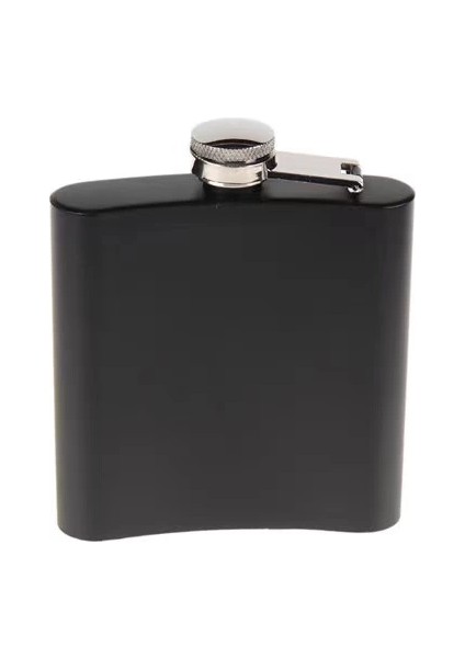 Siyah 6 Oz Çelik Cep Içki Kanyak Matarası