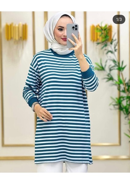 Çizgili Penye Tunik