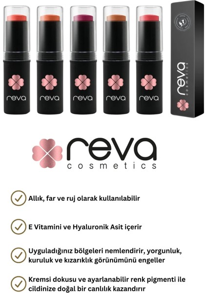 Çok Amaçlı Stick Allık, Far, Dudak Renklendirici & Lip Cheek Eye Tint-Vegan & Temiz IÇERIKRV114 fırsatları
