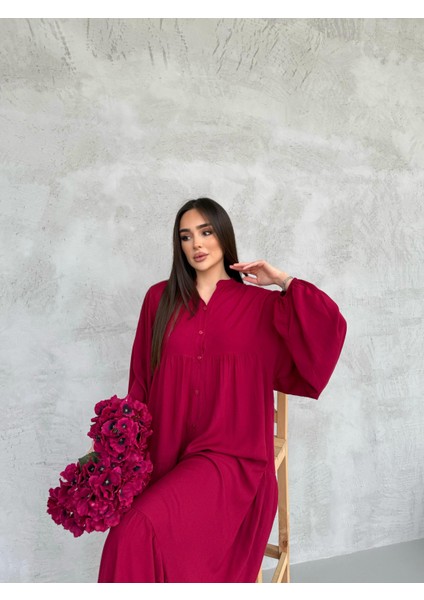 Bordo Önü Kısa Patlı Elbise fiyatları