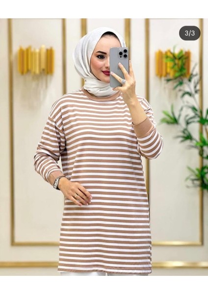 Çizgili Penye Tunik