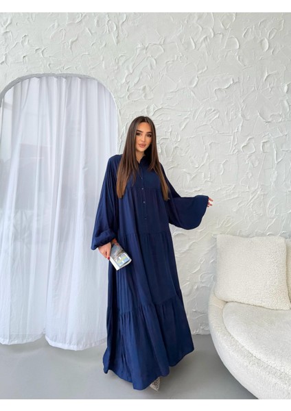 Lacivert Önü Kısa Patlı Elbise modelleri