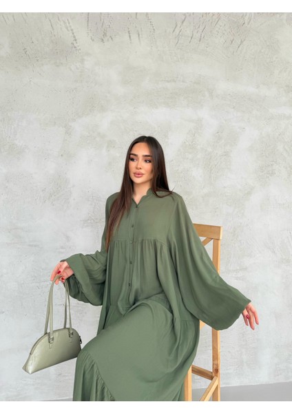 Haki Önü Kısa Patlı Elbise fiyatları