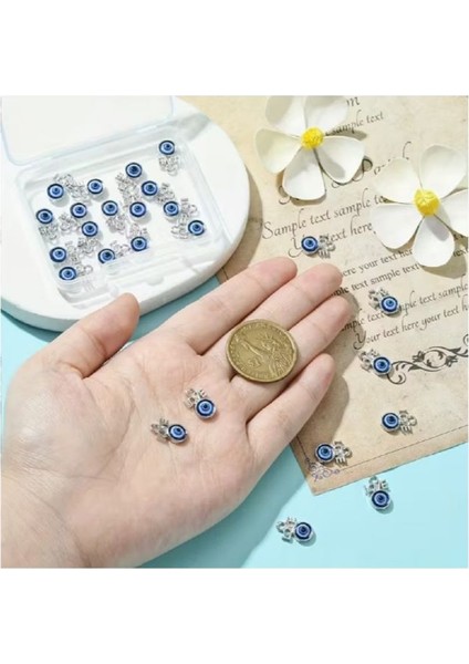 ( 5 x Adet ) 1 Set Reçine Koyu Mavi Sevgi Nazar Değmesin Takı&bileklik&küpe&kolye Ucu fırsatları