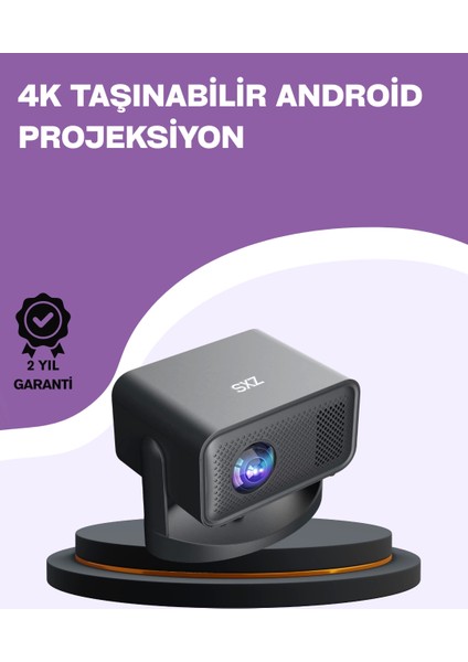 Dahili Hoparlörlü ve Uzun Ömürlü LED Lambalı Akıllı Projektör