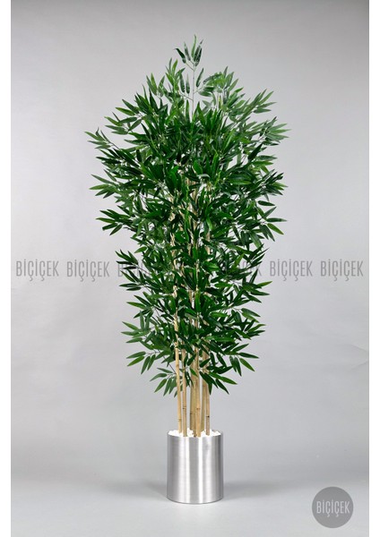 Yapay Bambu Ağacı 180CM Metal Saksıda Yoğun Yapraklı 7 Dallı modelleri