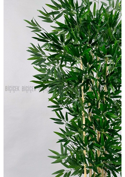 Yapay Bambu Ağacı 180CM Metal Saksıda Yoğun Yapraklı 7 Dallı