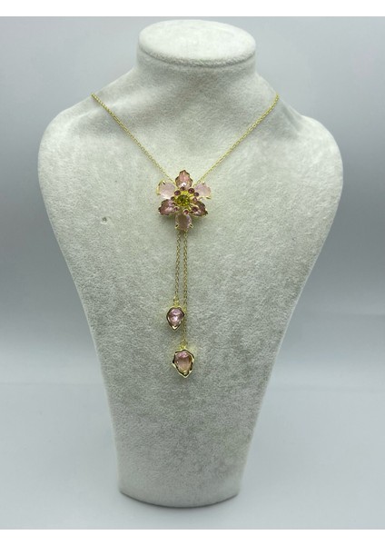 Zirkon Taşlı Renkli Çiçekli Y Kolye Lydylla Kolye Sevgiliye Kız Arkadaşa Hediye Kutulu fırsatları