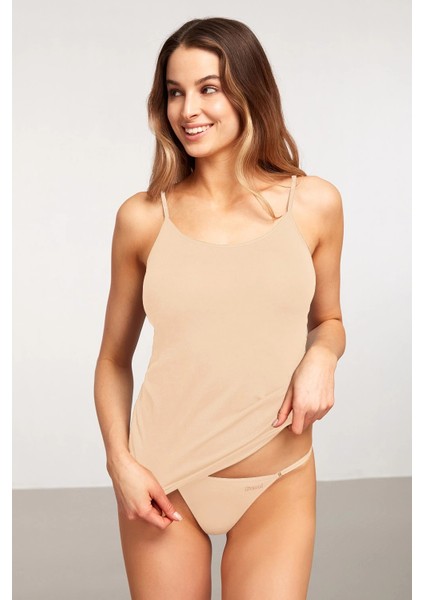 Basic Top Ip Askılı Pamuklu Kadın Atlet