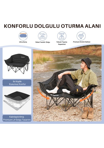 Canna C20 Loveseat Double Çift Kişilik Katlanır Kamp Sandalyesi Black modelleri
