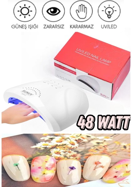 One Uv Kalıcı Oje Jel Tırnak Kurutucu Fototerapi Makinesi 30 LED 48W Protez Tırnak Kalıcı Kurutma