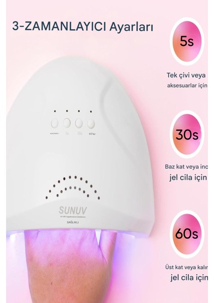 One Uv Kalıcı Oje Jel Tırnak Kurutucu Fototerapi Makinesi 30 LED 48W Protez Tırnak Kalıcı Kurutma indirimleri